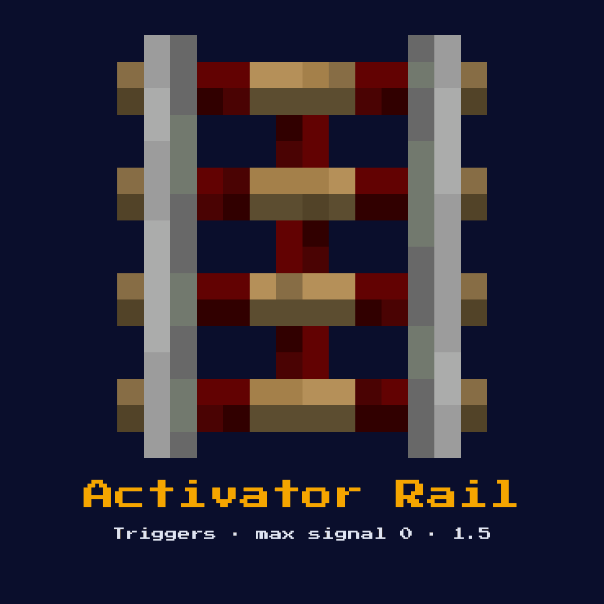 Activator Rail, a Minecraft redstone component, added in 1.5