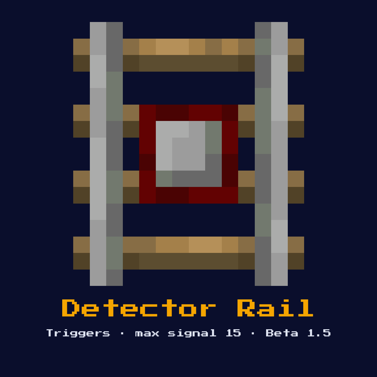 Detector Rail, a Minecraft redstone component, added in Beta 1.5