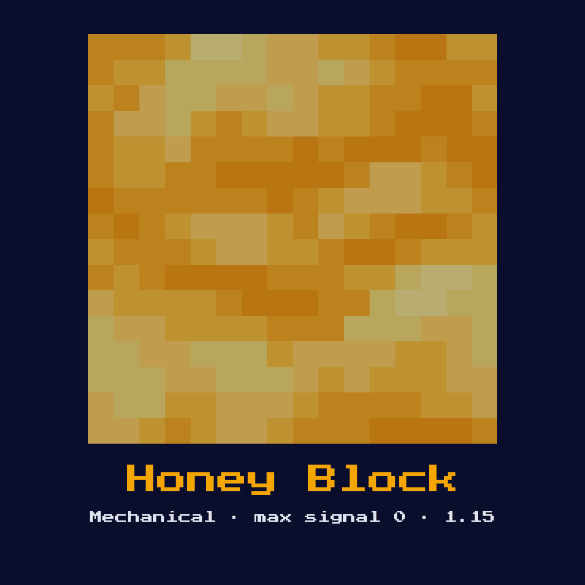 Honey Block, a Minecraft redstone component, added in 1.15