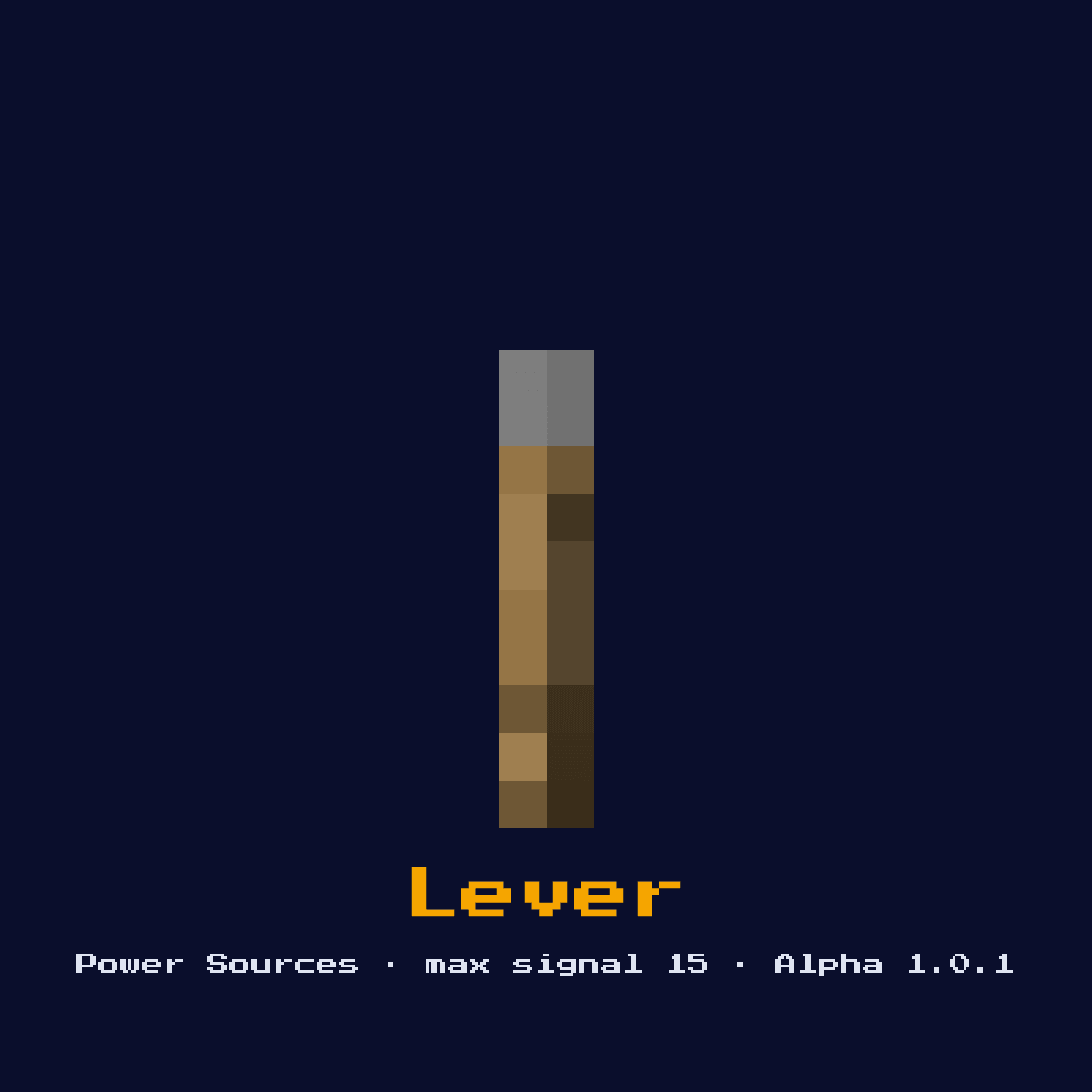 Lever, a Minecraft redstone component, added in Alpha 1.0.1