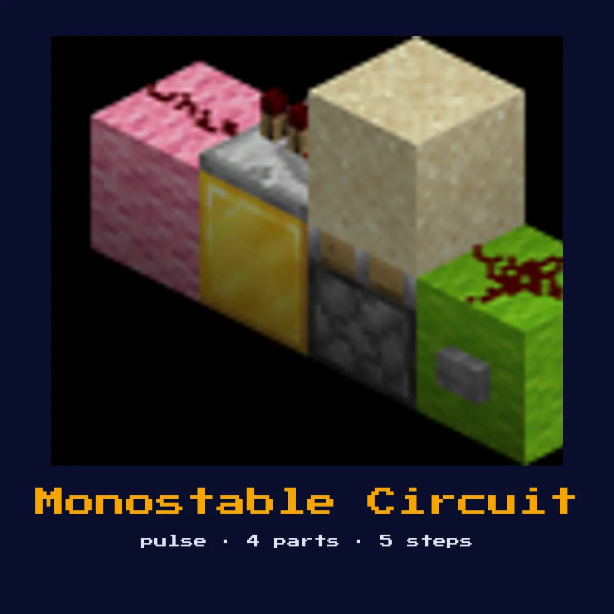 Monostable Circuit built in Minecraft redstone