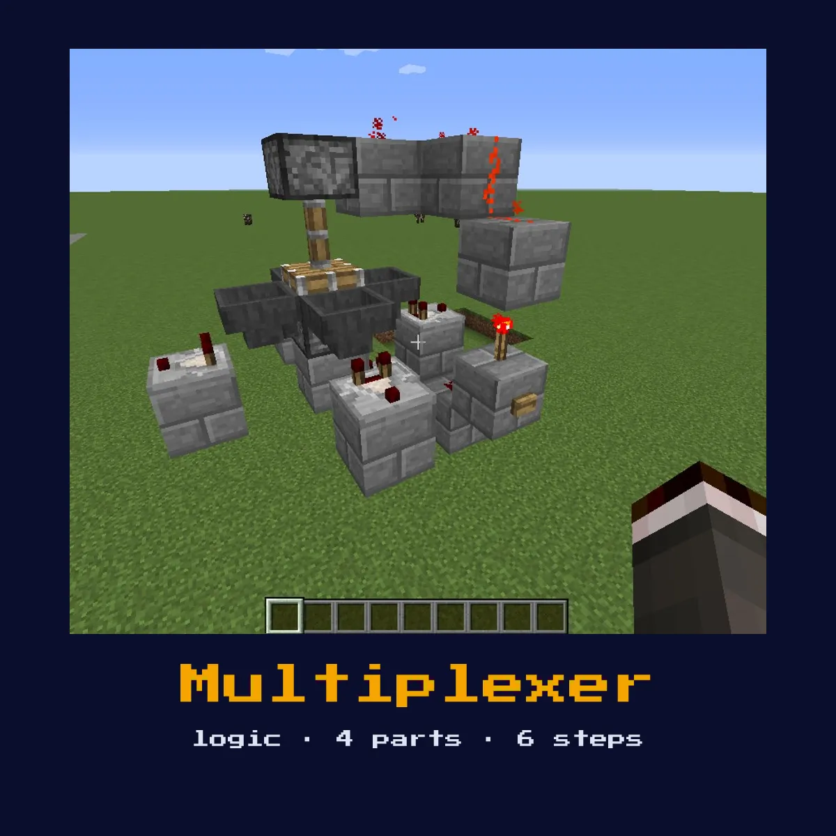 Multiplexer (MUX) built in Minecraft redstone