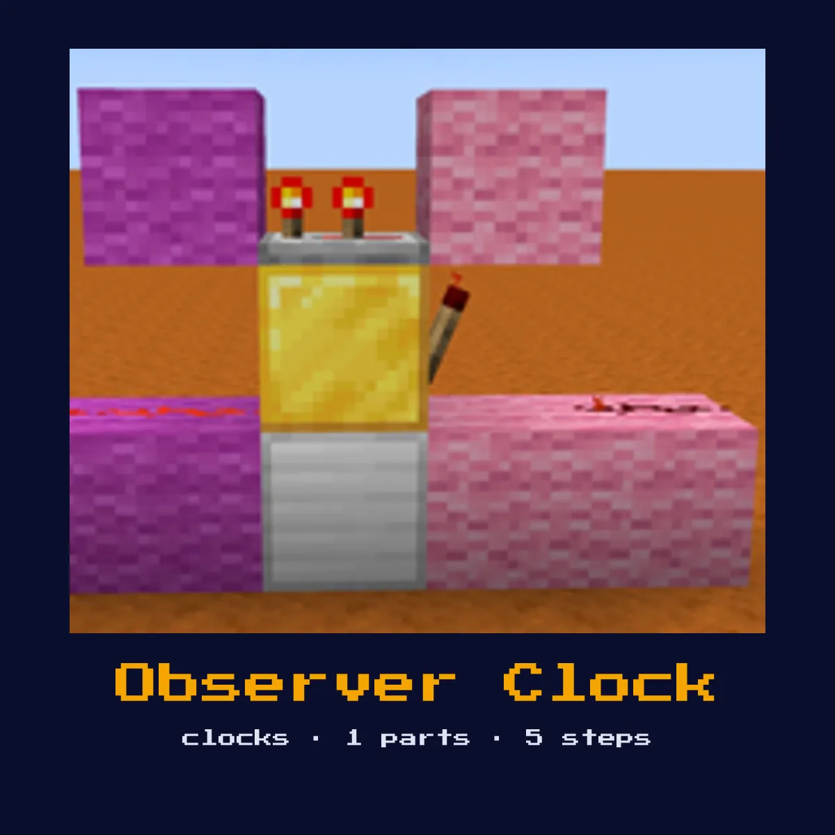 Observer Clock built in Minecraft redstone