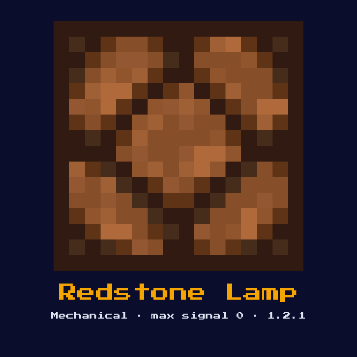 Redstone Lamp, a Minecraft redstone component, added in 1.2.1