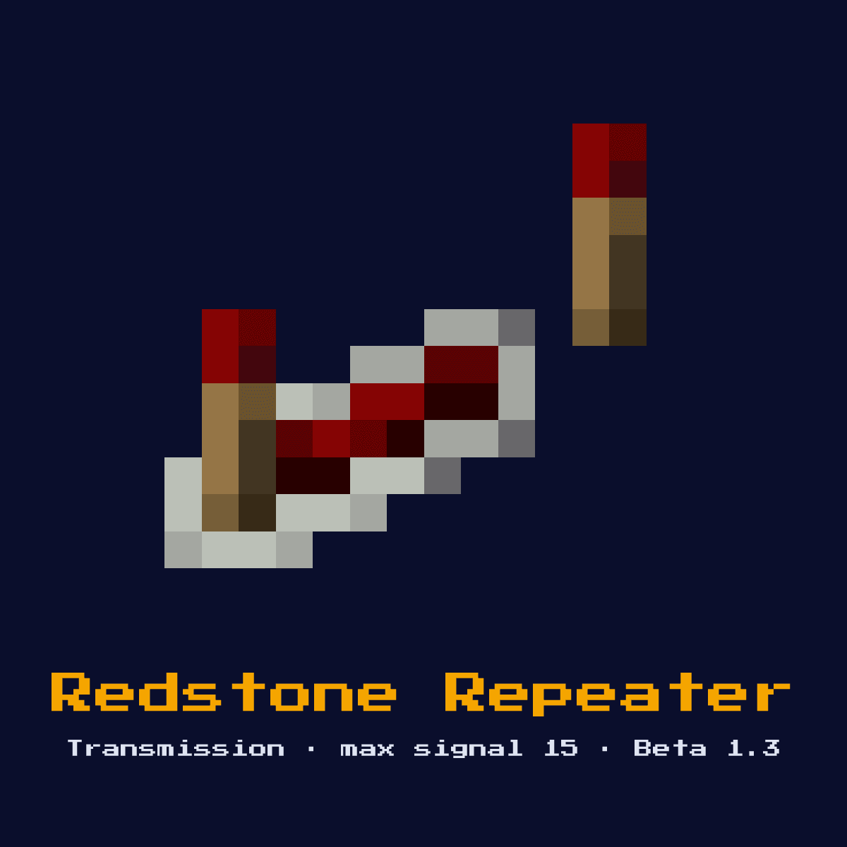 Redstone Repeater, a Minecraft redstone component, added in Beta 1.3