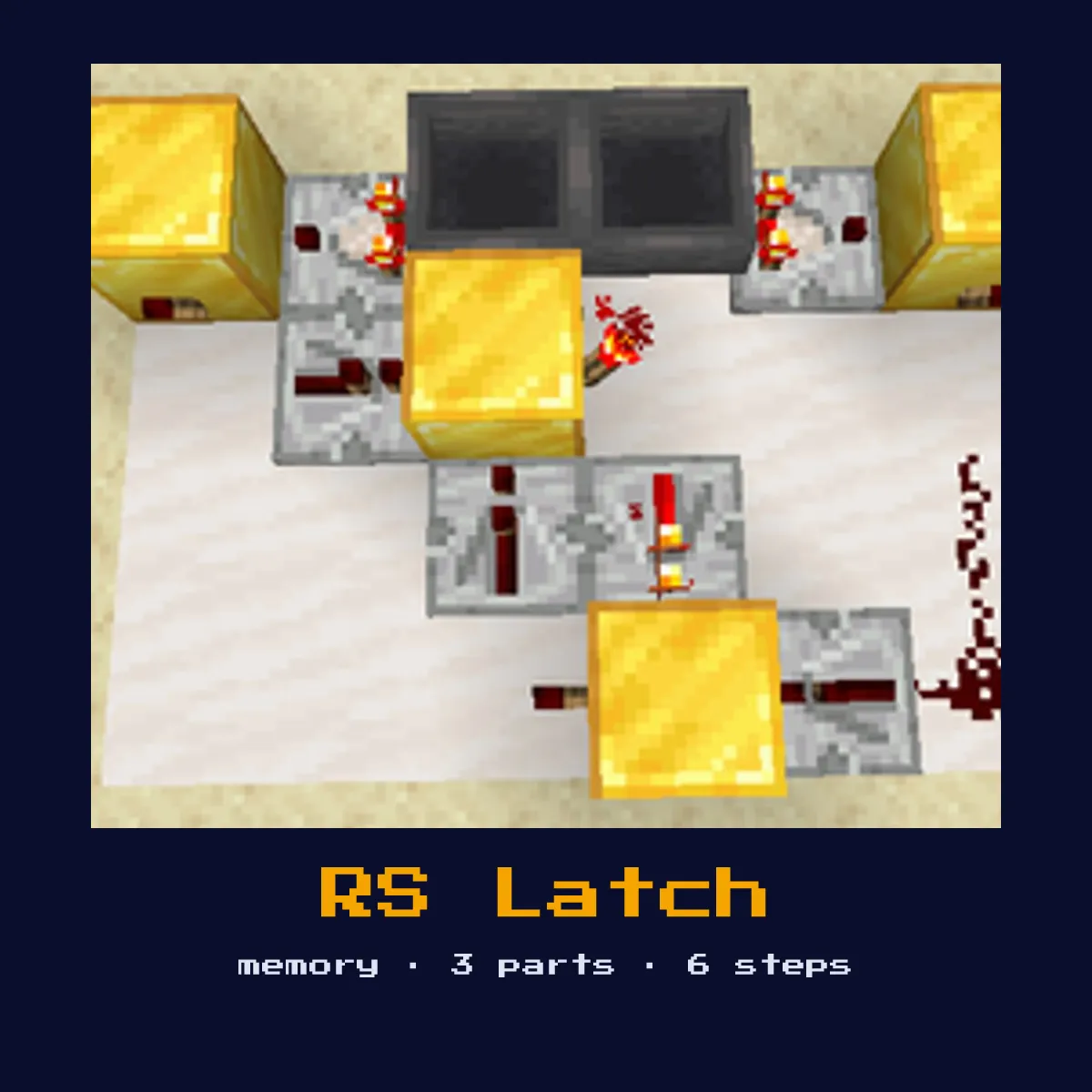 RS Latch (RS NOR Latch) built in Minecraft redstone