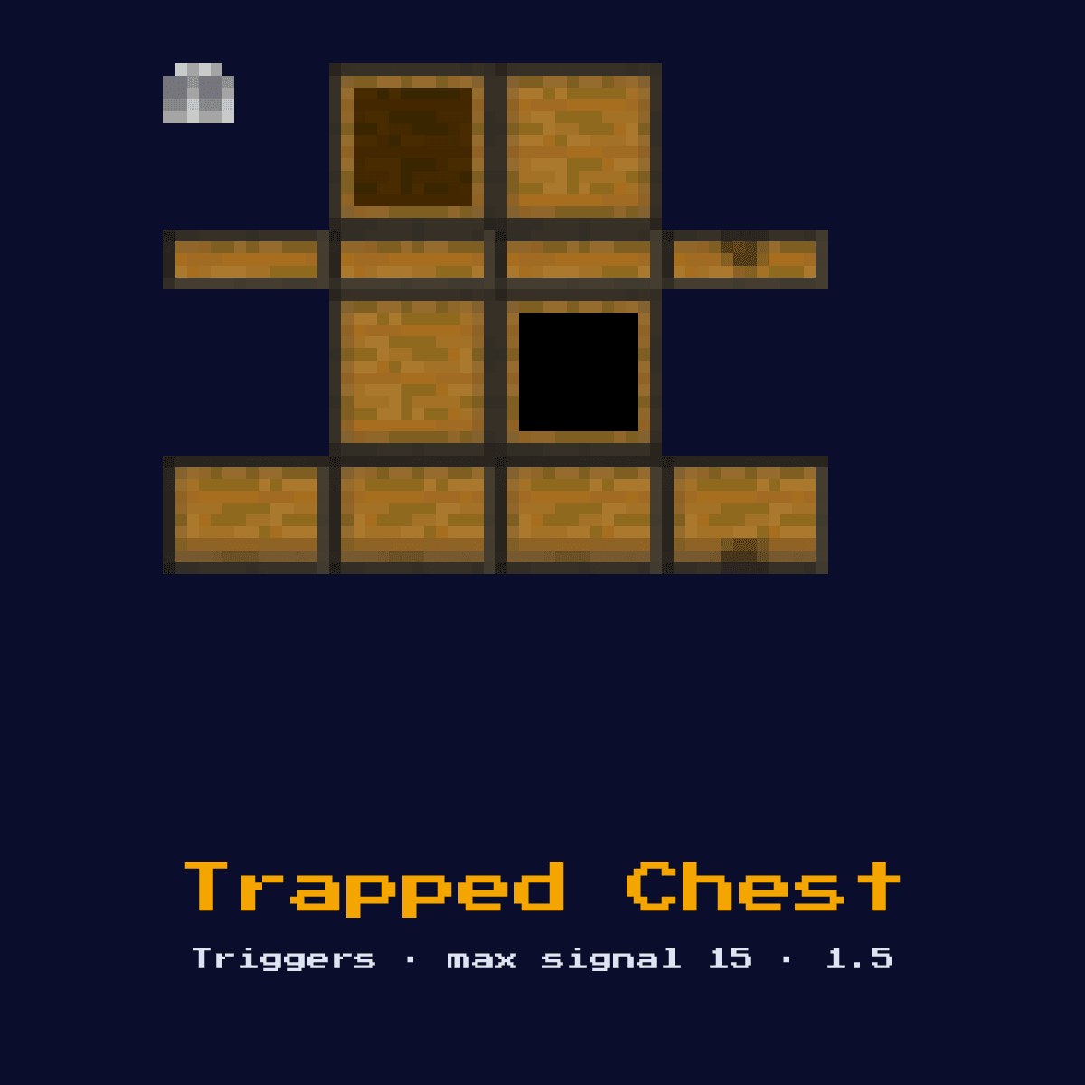 Trapped Chest, a Minecraft redstone component, added in 1.5