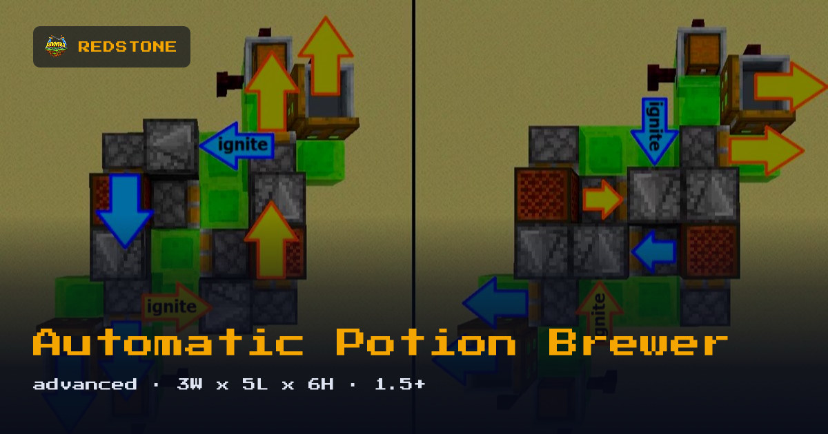 Automatic Potion Brewer built in Minecraft redstone