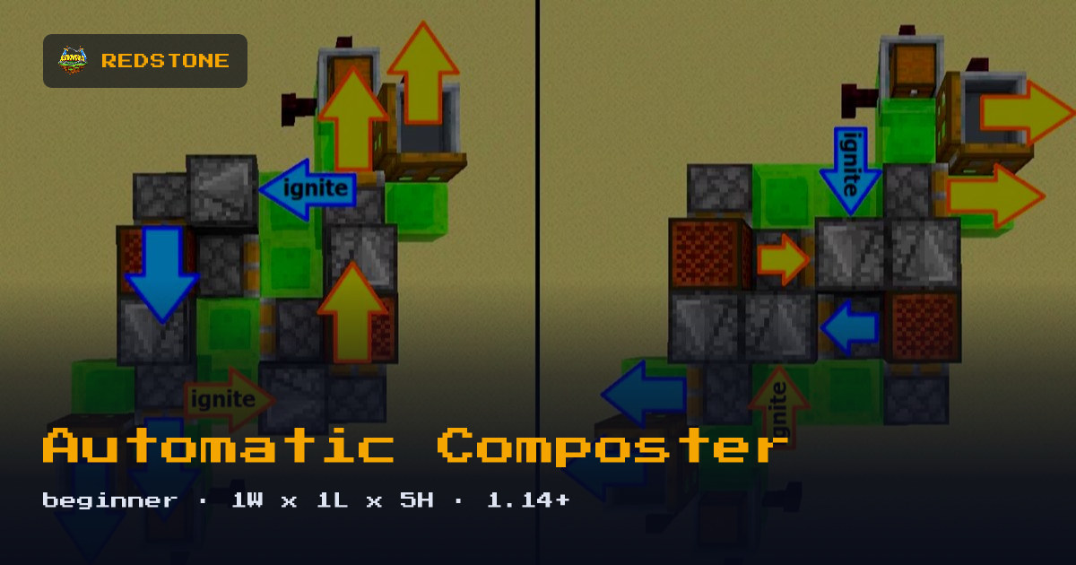 Automatic Composter built in Minecraft redstone